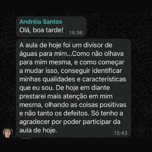 Depoimento de Andréia Santos sobre a Aula Magna